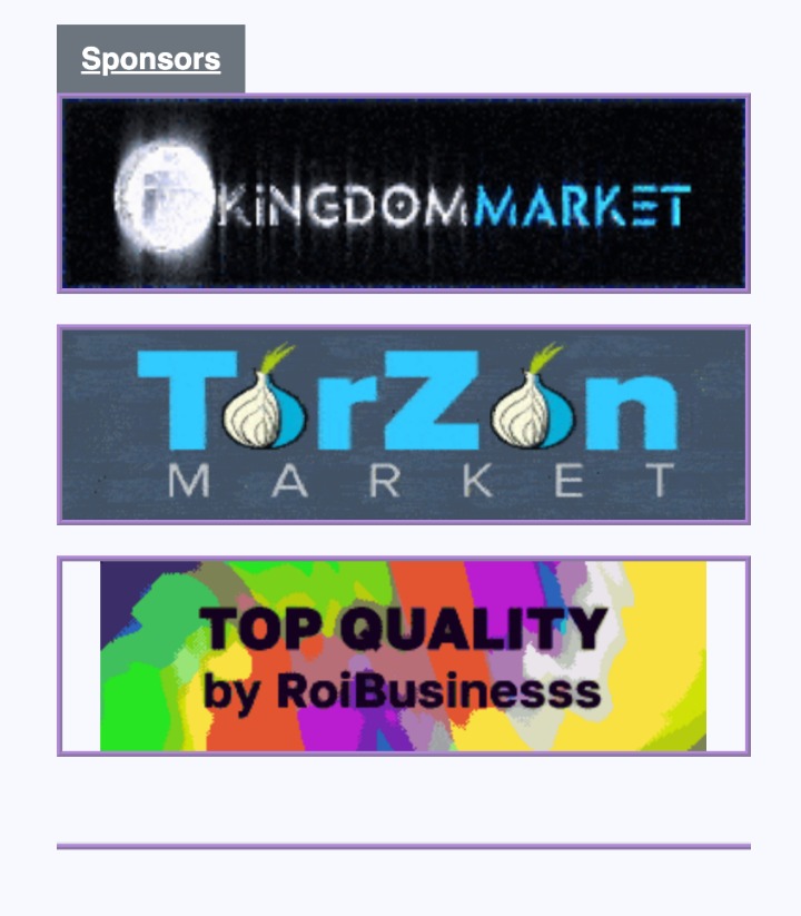 current list of darknet markets